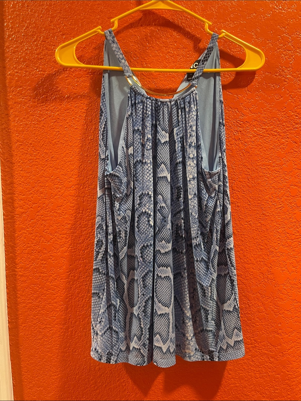 INC International Concepts Blue Snake-Print Sleeveless Top